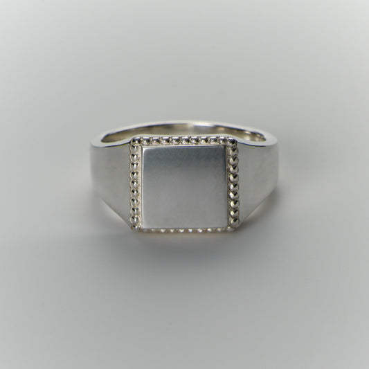 BEADED SQUARE SIGNET