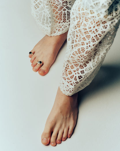 BLACK ONYX BEADED RING