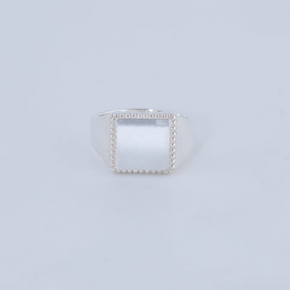 BEADED SQUARE SIGNET