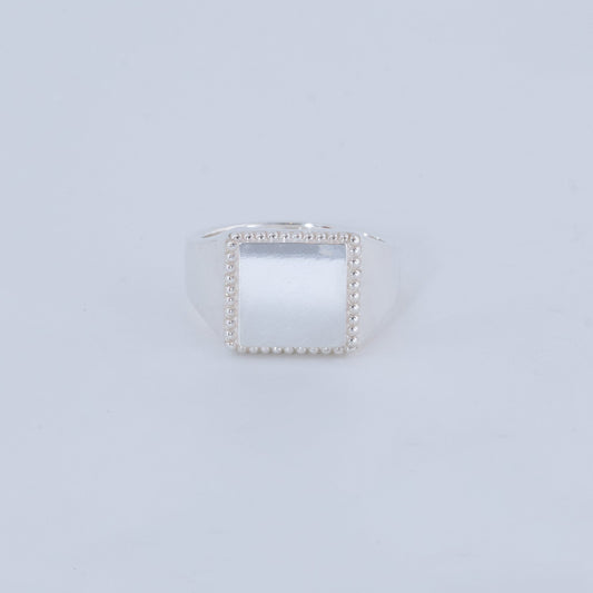 BEADED SQUARE SIGNET