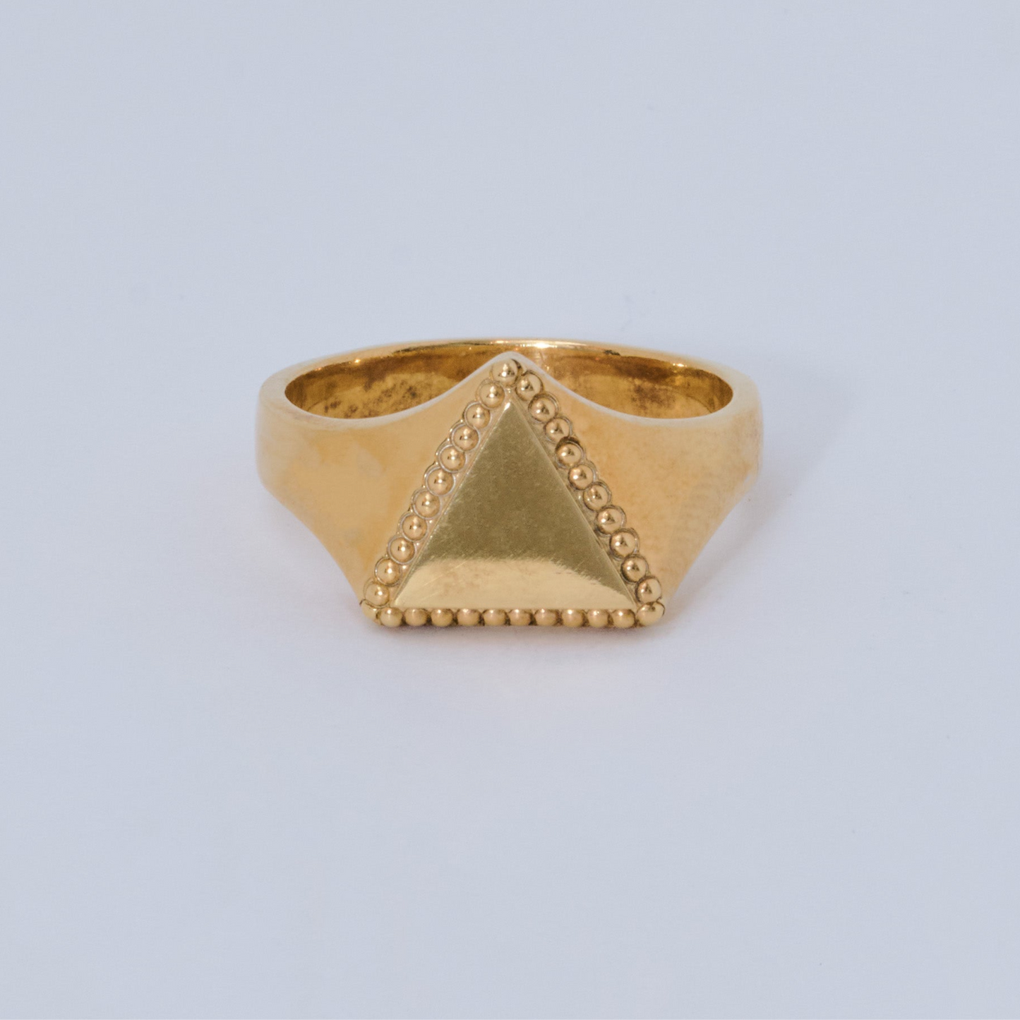 BEADED TRIANGLE SIGNET