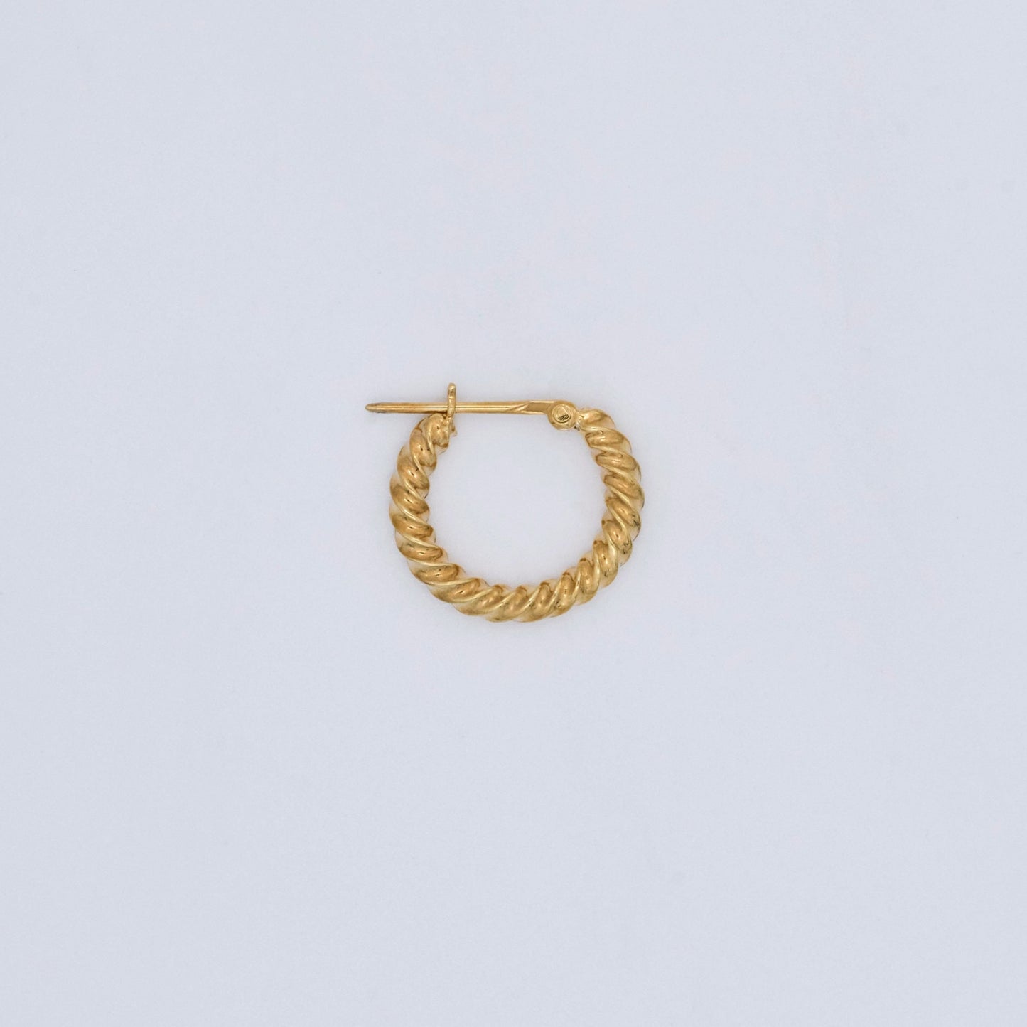 Tightly Twisted Gold Hoop