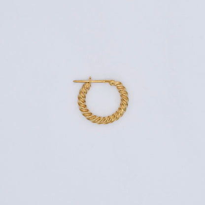 Tightly Twisted Gold Hoop