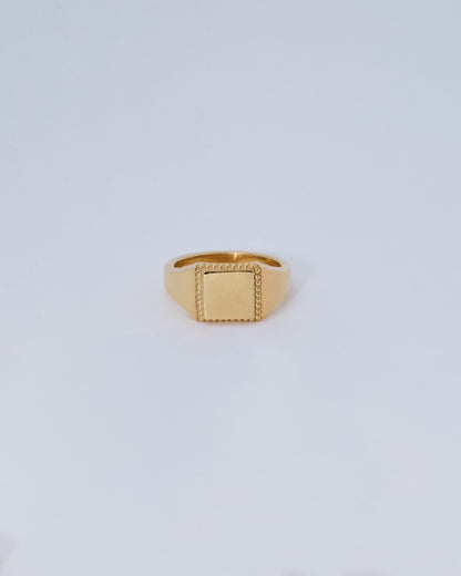 BEADED SQUARE SIGNET